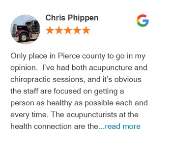 Chris review for Tacoma chiropractic health connection on google