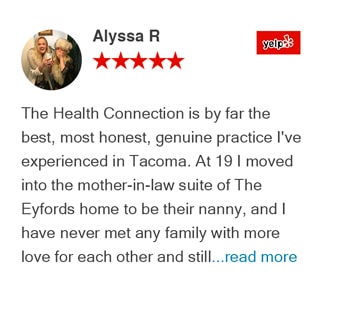 Alyssa R Yelp review for Tacoma Chiropractic Health Connection