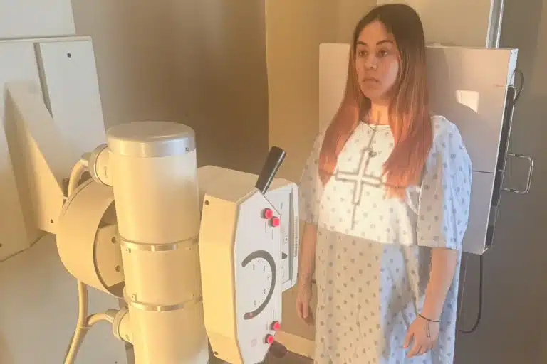 Patient completing a digital X-ray examination at the Tacoma clinic